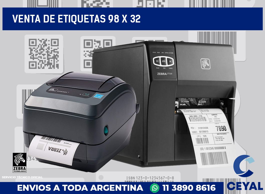 venta de etiquetas 98 x 32