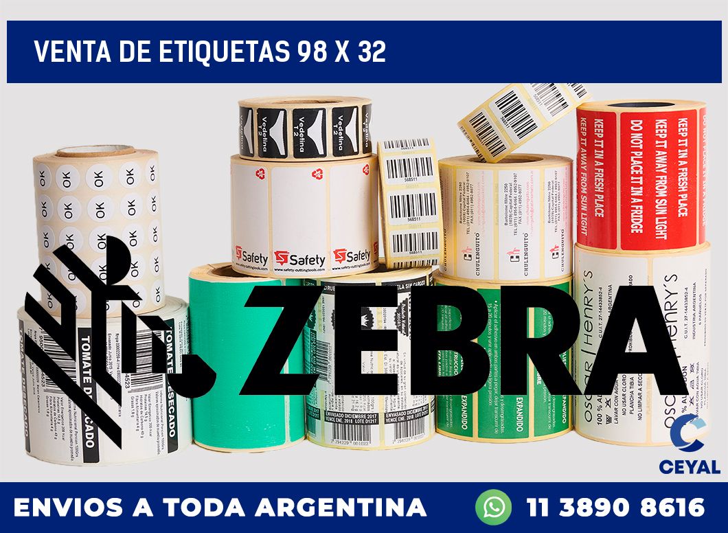 venta de etiquetas 98 x 32