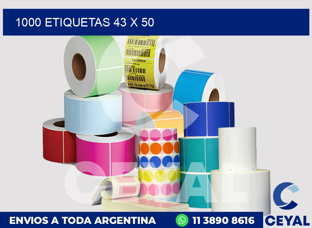 1000 etiquetas 43 x 50