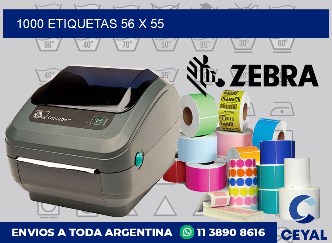 1000 etiquetas 56 x 55