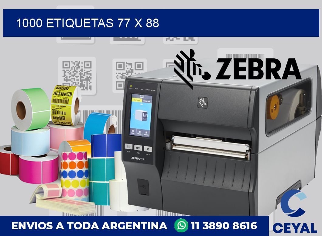 1000 etiquetas 77 x 88