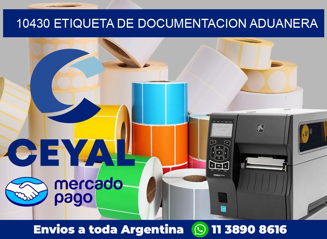 10430 Etiqueta de documentacion aduanera