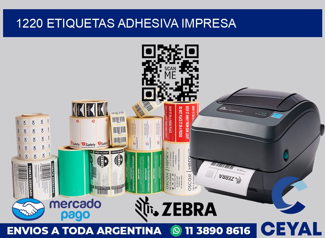 1220 etiquetas adhesiva impresa