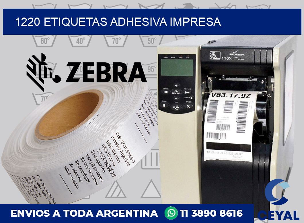 1220 etiquetas adhesiva impresa
