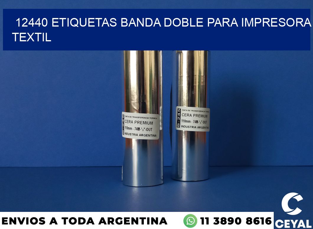 12440 etiquetas banda doble para impresora textil