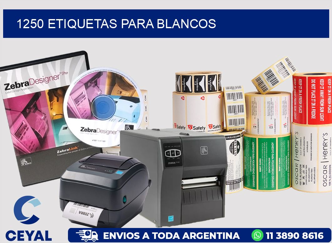 1250 Etiquetas para blancos