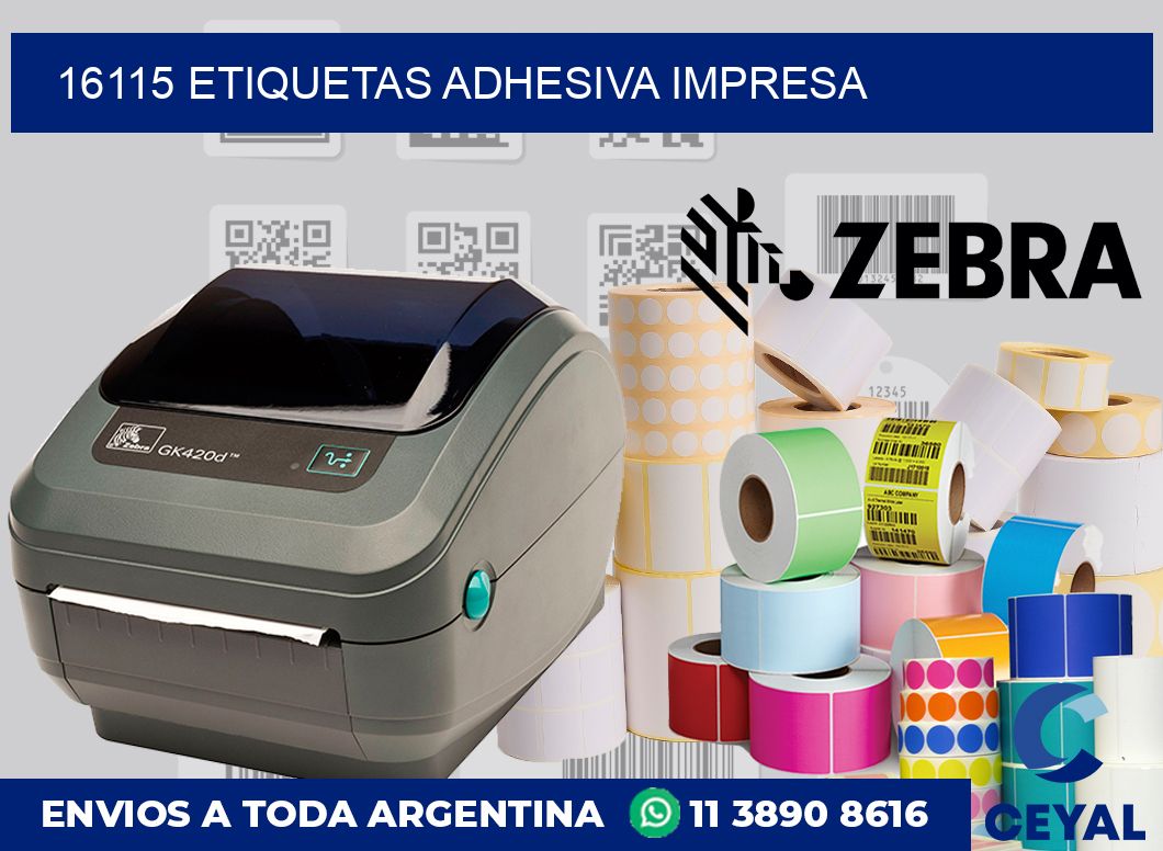 16115 etiquetas adhesiva impresa
