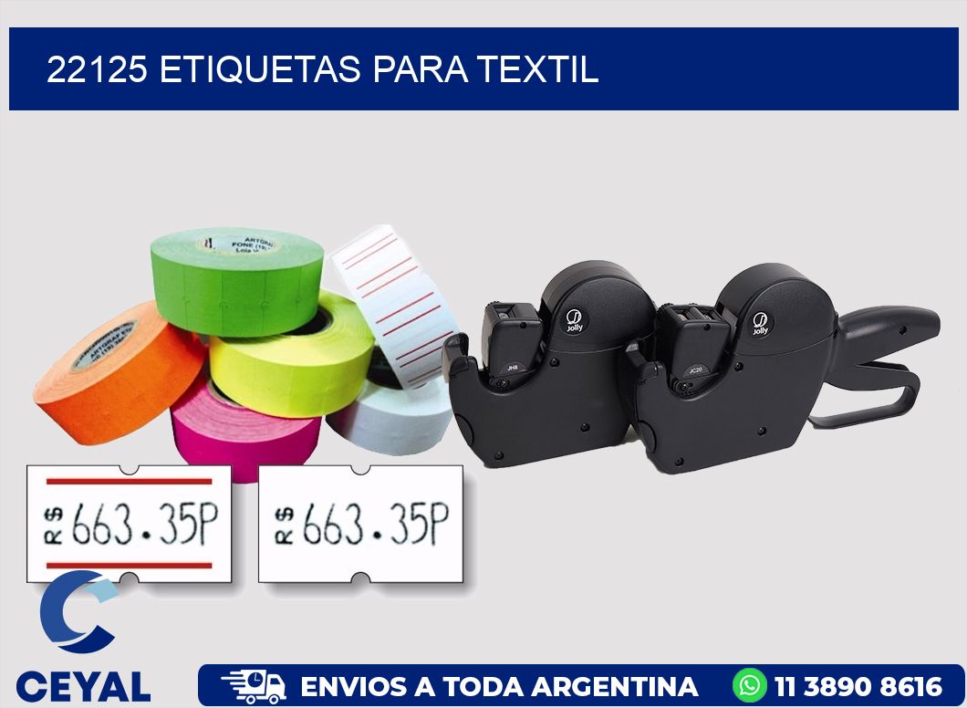 22125 etiquetas para textil