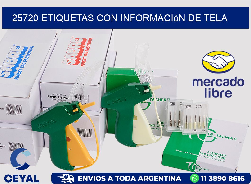 25720 Etiquetas con información de tela