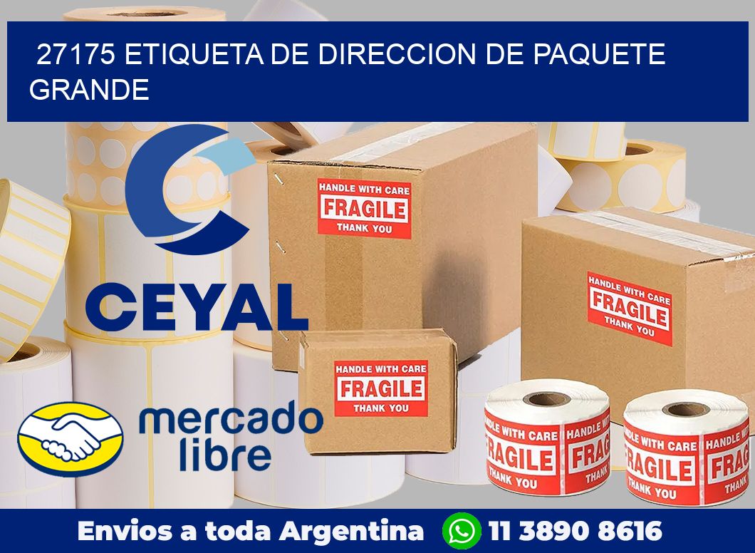 27175 Etiqueta de direccion de paquete grande