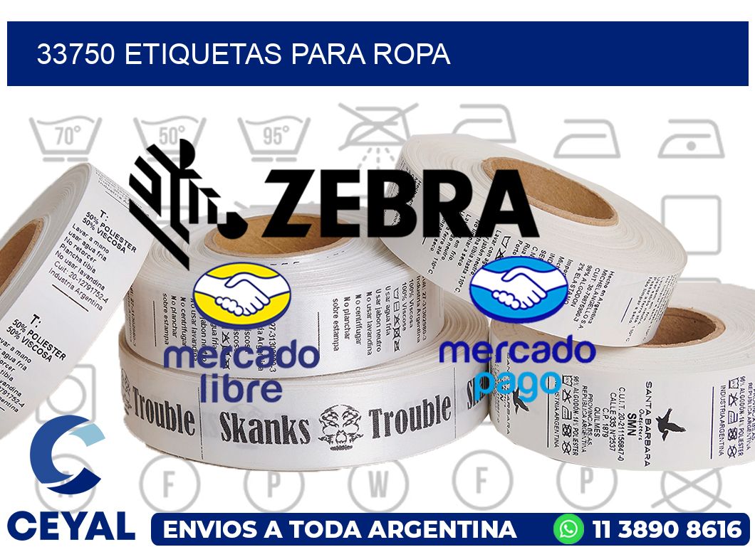 33750 Etiquetas para ropa
