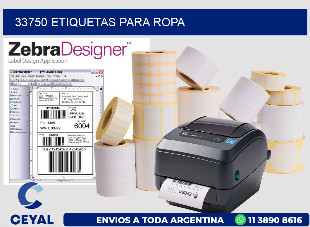 33750 Etiquetas para ropa