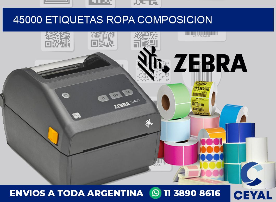 45000 Etiquetas ropa composicion