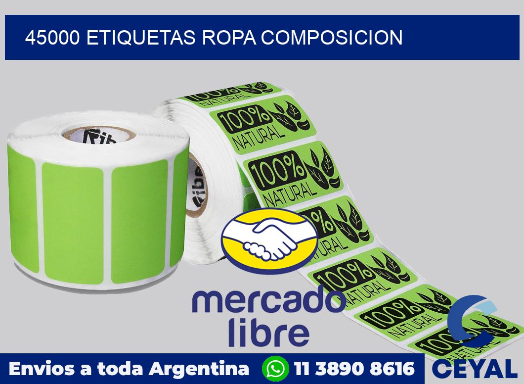 45000 Etiquetas ropa composicion