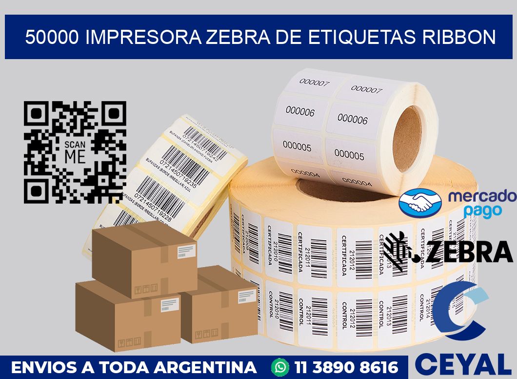 50000 Impresora Zebra de etiquetas ribbon