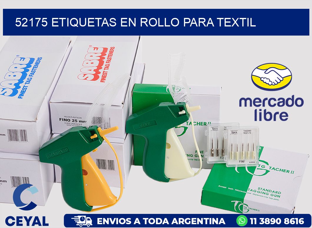 52175 etiquetas en rollo para textil