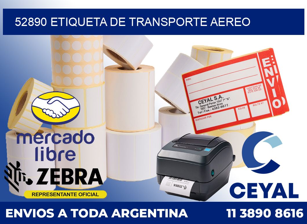 52890 Etiqueta de transporte aereo