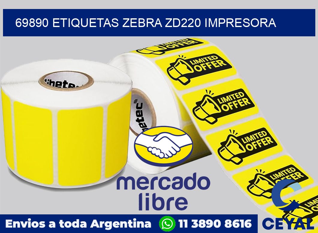 69890 etiquetas Zebra zd220 impresora