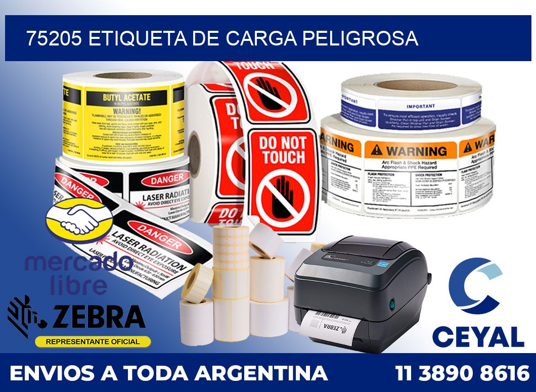 75205 Etiqueta de carga peligrosa