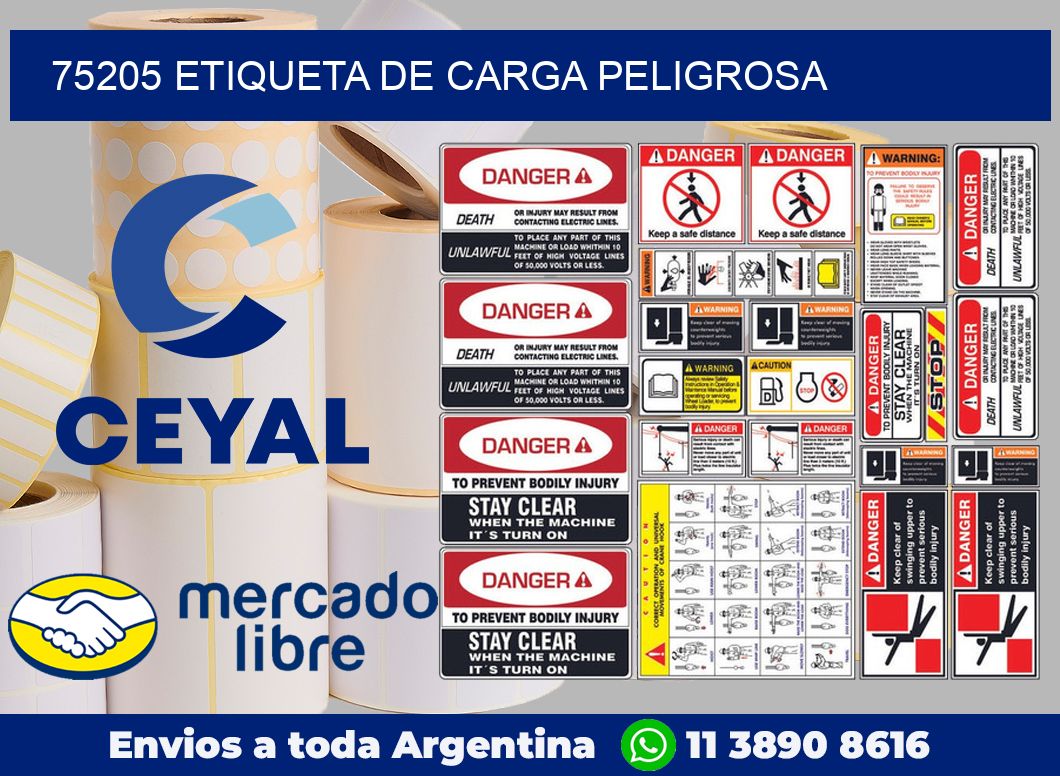 75205 Etiqueta de carga peligrosa