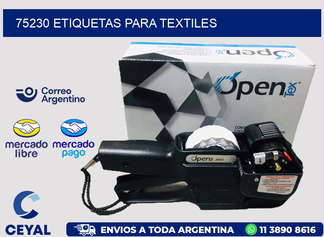 75230 etiquetas para textiles
