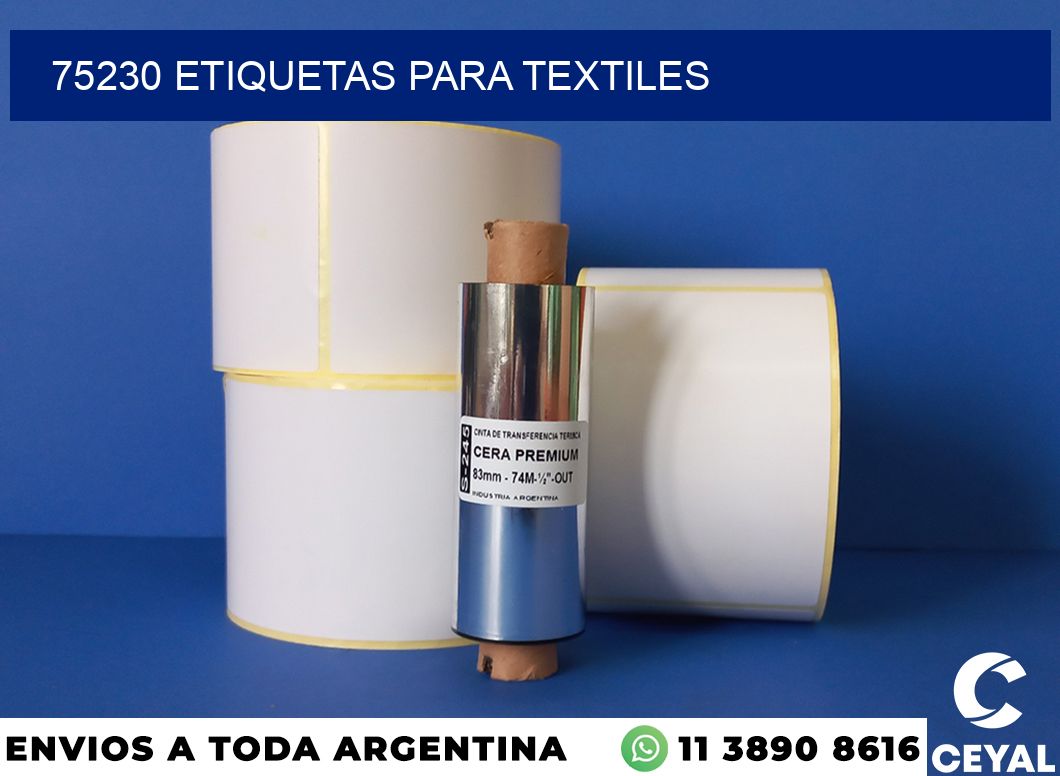 75230 etiquetas para textiles
