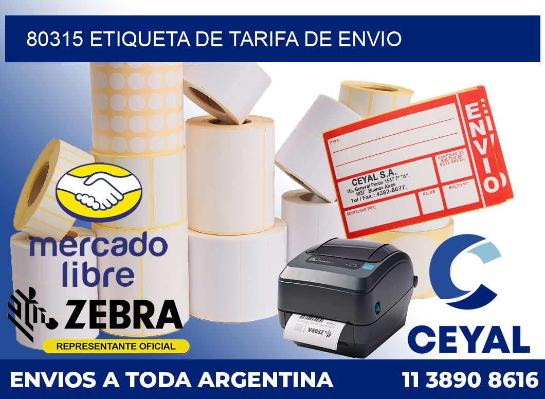80315 Etiqueta de tarifa de envio