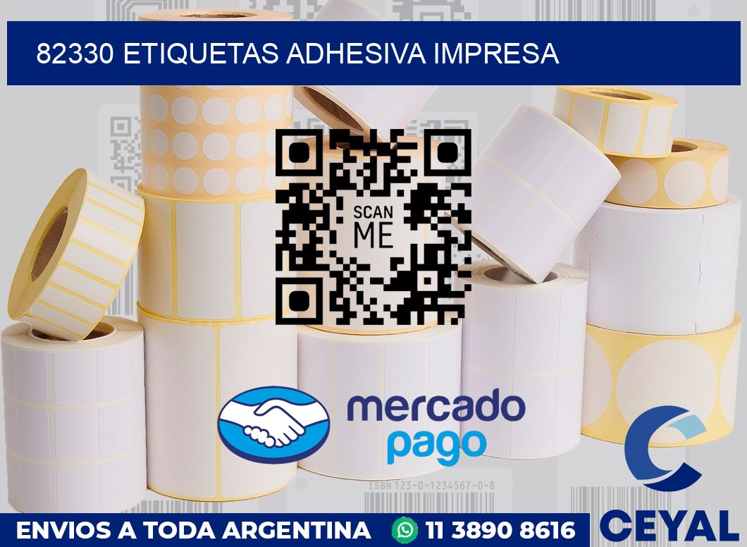 82330 etiquetas adhesiva impresa