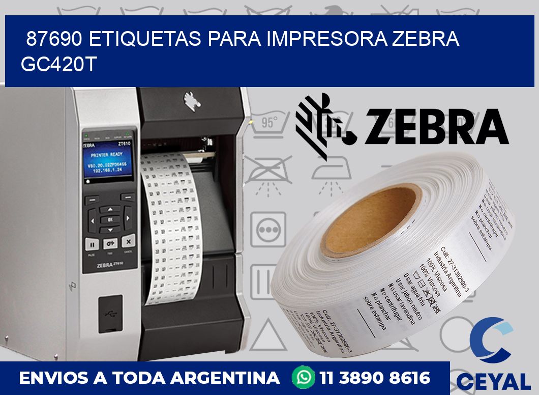 87690 etiquetas para impresora zebra GC420T