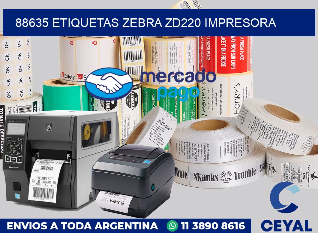 88635 etiquetas Zebra zd220 impresora