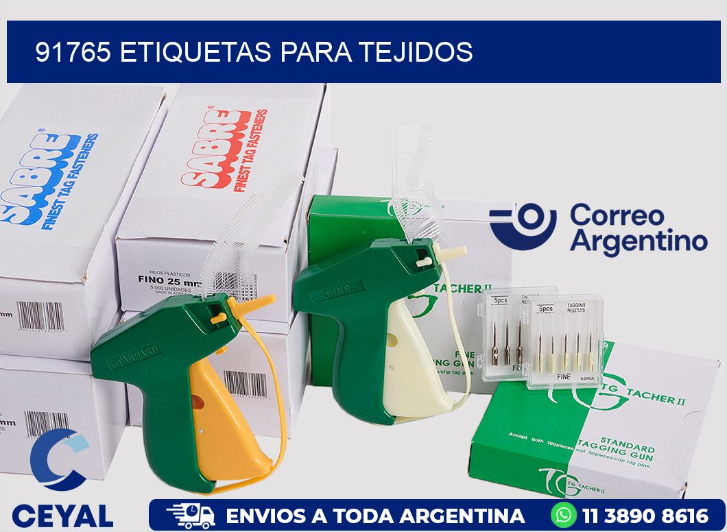 91765 Etiquetas para tejidos