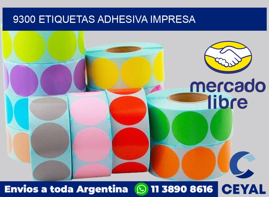 9300 etiquetas adhesiva impresa