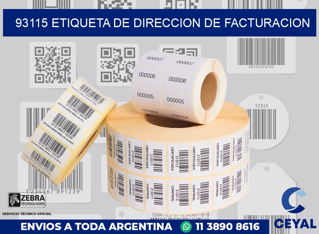 93115 Etiqueta de direccion de facturacion