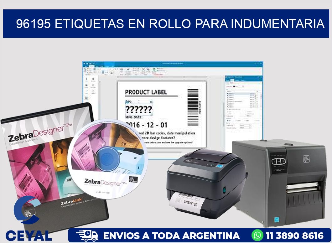 96195 Etiquetas en rollo para indumentaria