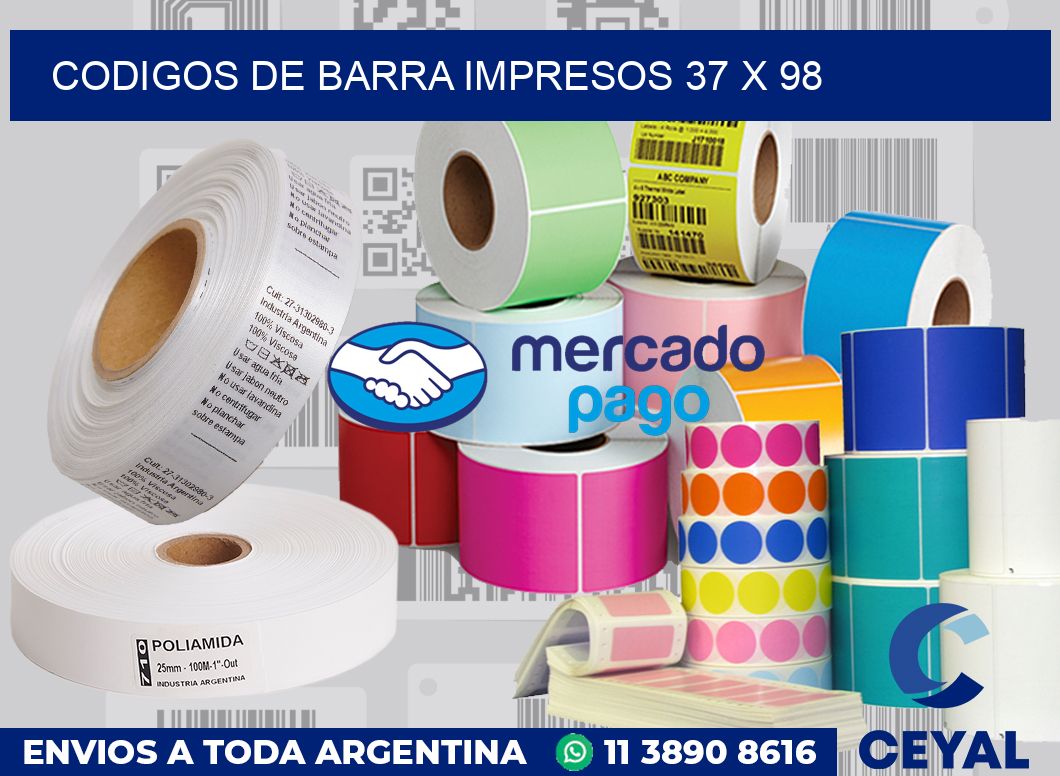 Codigos de barra impresos 37 x 98