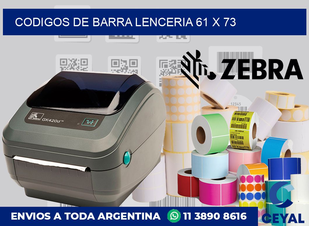 Codigos de barra lenceria 61 x 73