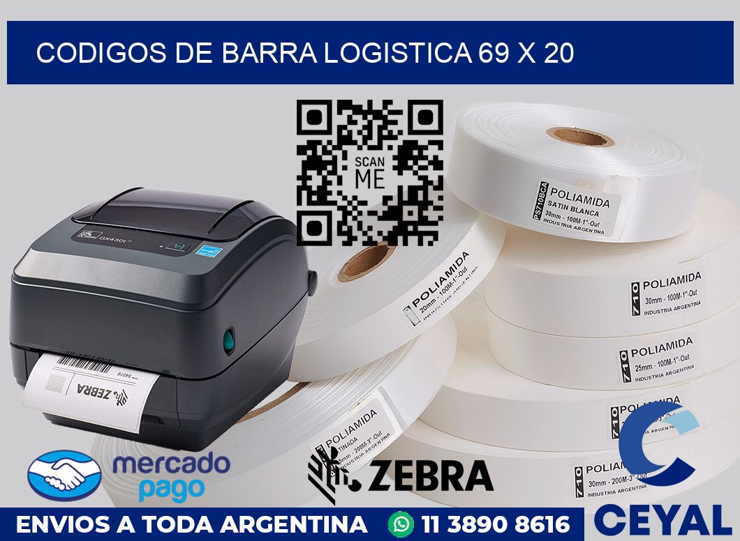 Codigos de barra logistica 69 x 20