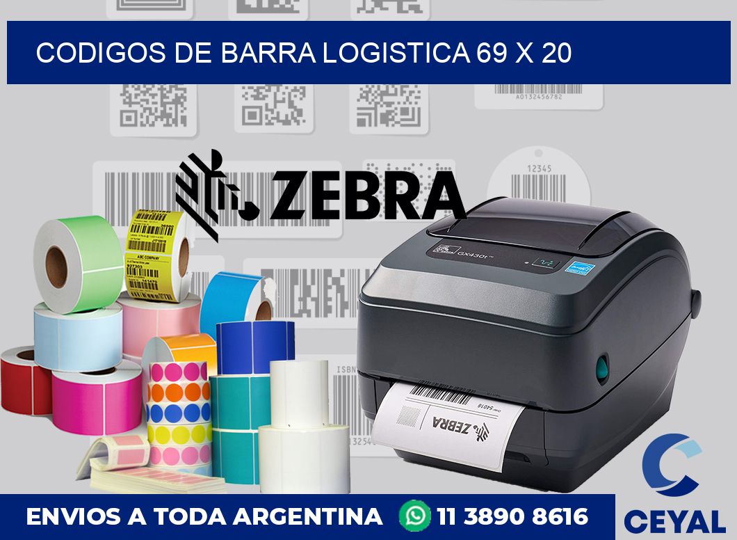 Codigos de barra logistica 69 x 20