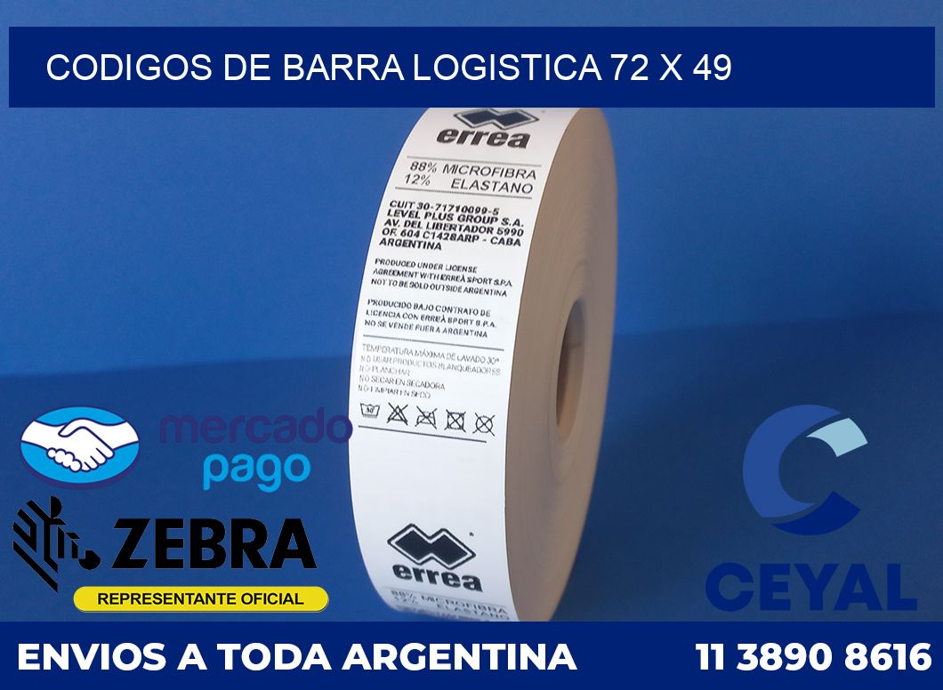 Codigos de barra logistica 72 x 49