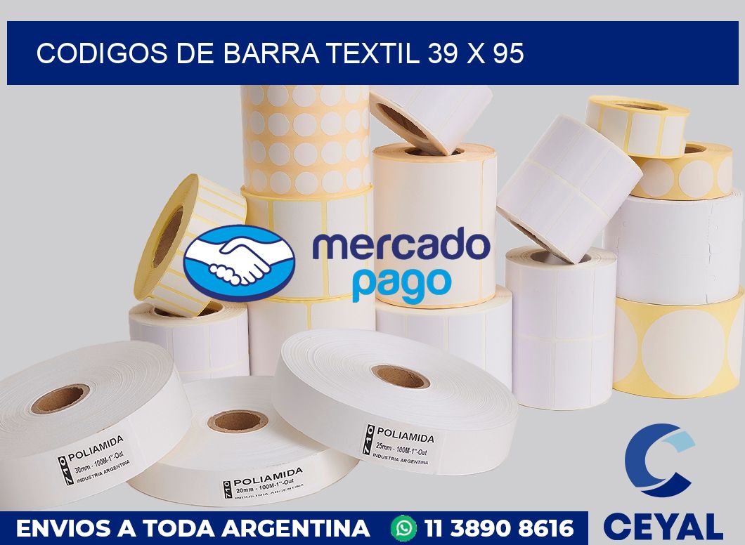 Codigos de barra textil 39 x 95