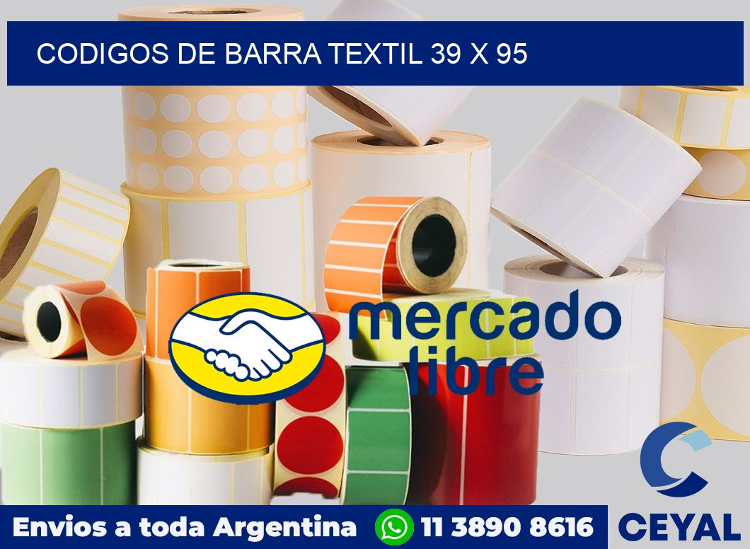 Codigos de barra textil 39 x 95