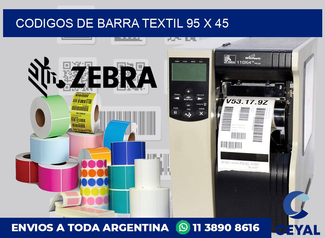 Codigos de barra textil 95 x 45