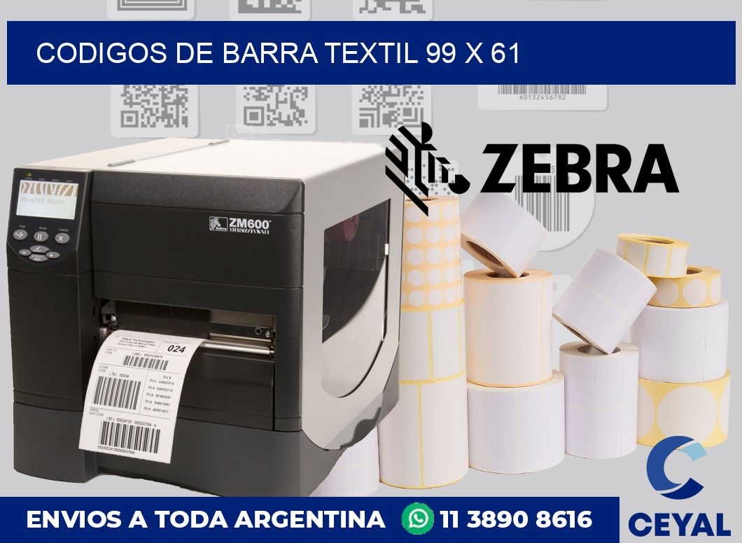 Codigos de barra textil 99 x 61