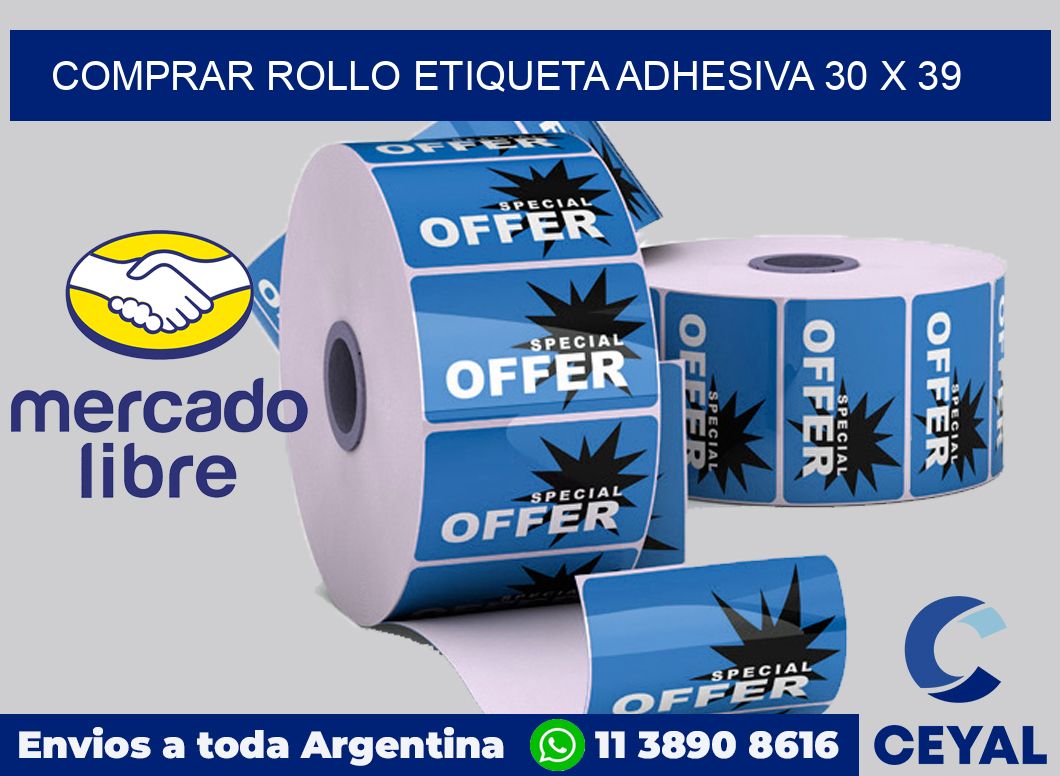 Comprar rollo etiqueta adhesiva 30 x 39