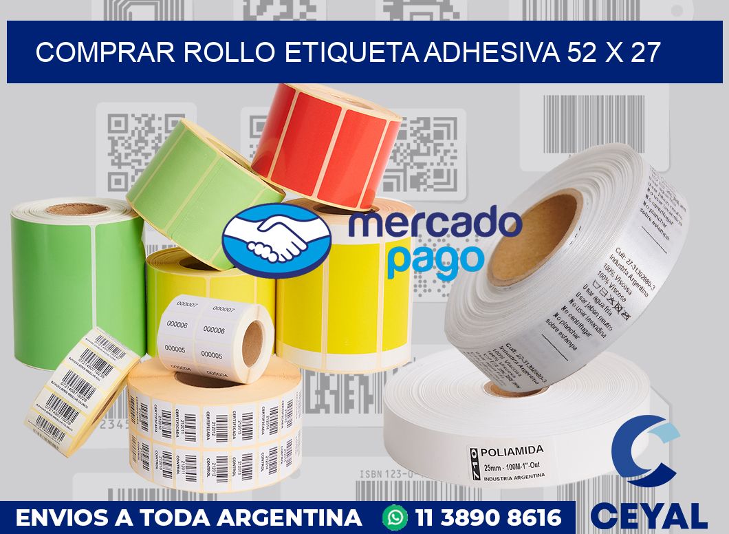 Comprar rollo etiqueta adhesiva 52 x 27