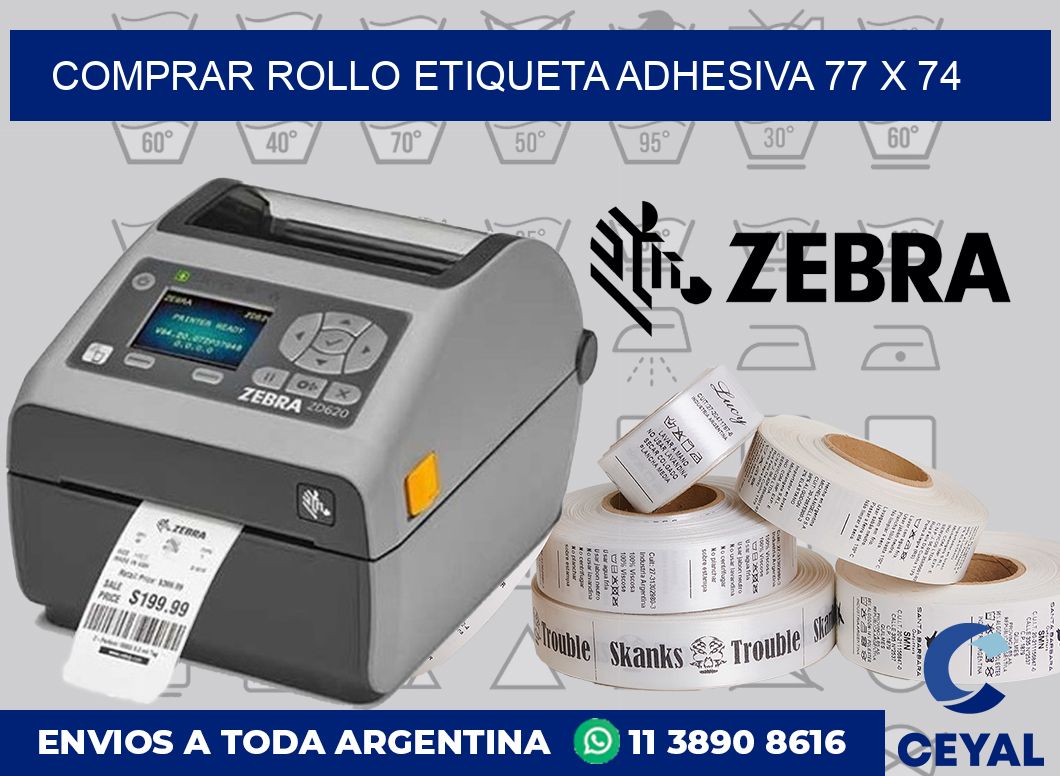 Comprar rollo etiqueta adhesiva 77 x 74
