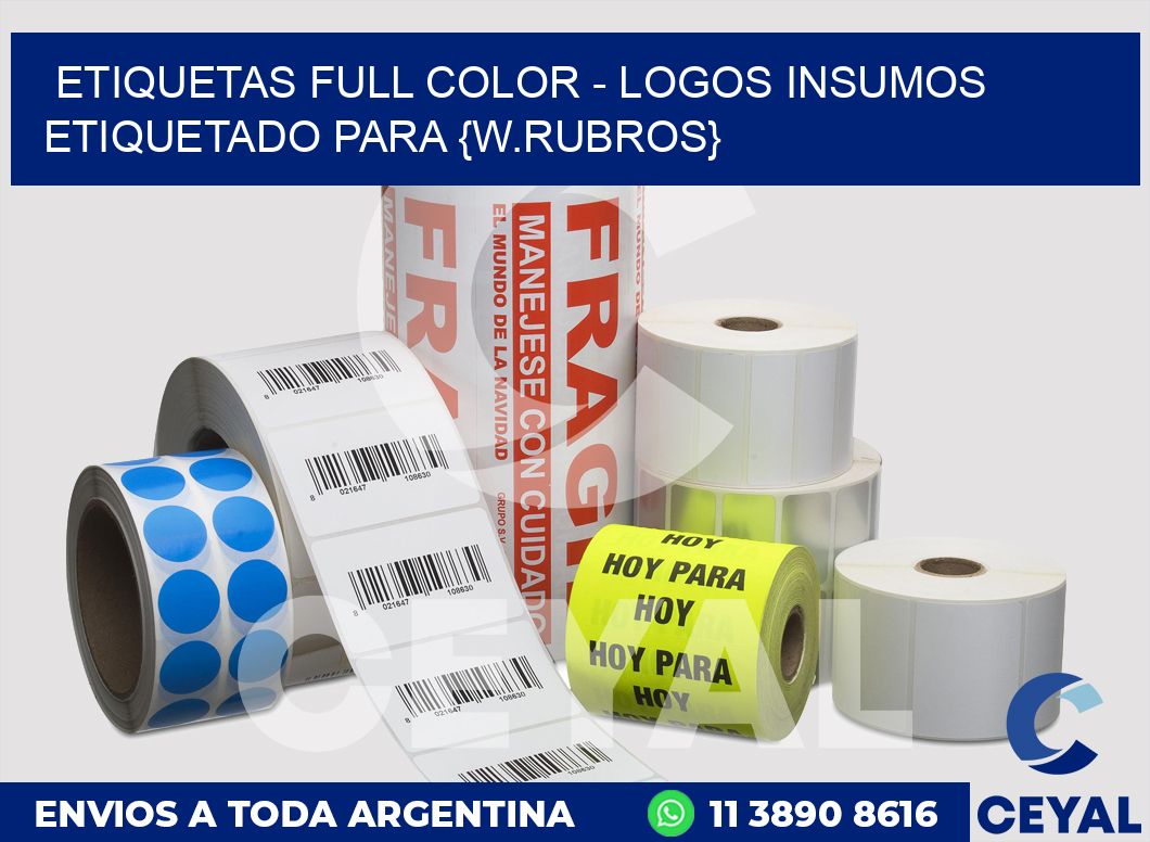 ETIQUETAS FULL COLOR - LOGOS Insumos etiquetado para Accesorios pesca