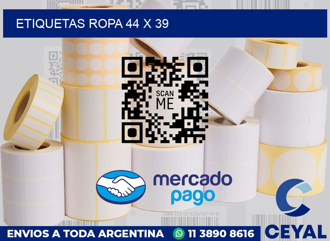 Etiquetas ropa 44 x 39
