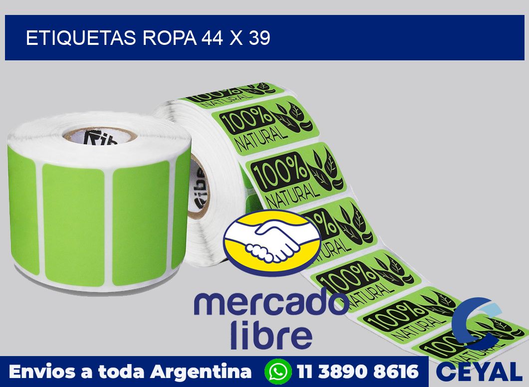 Etiquetas ropa 44 x 39