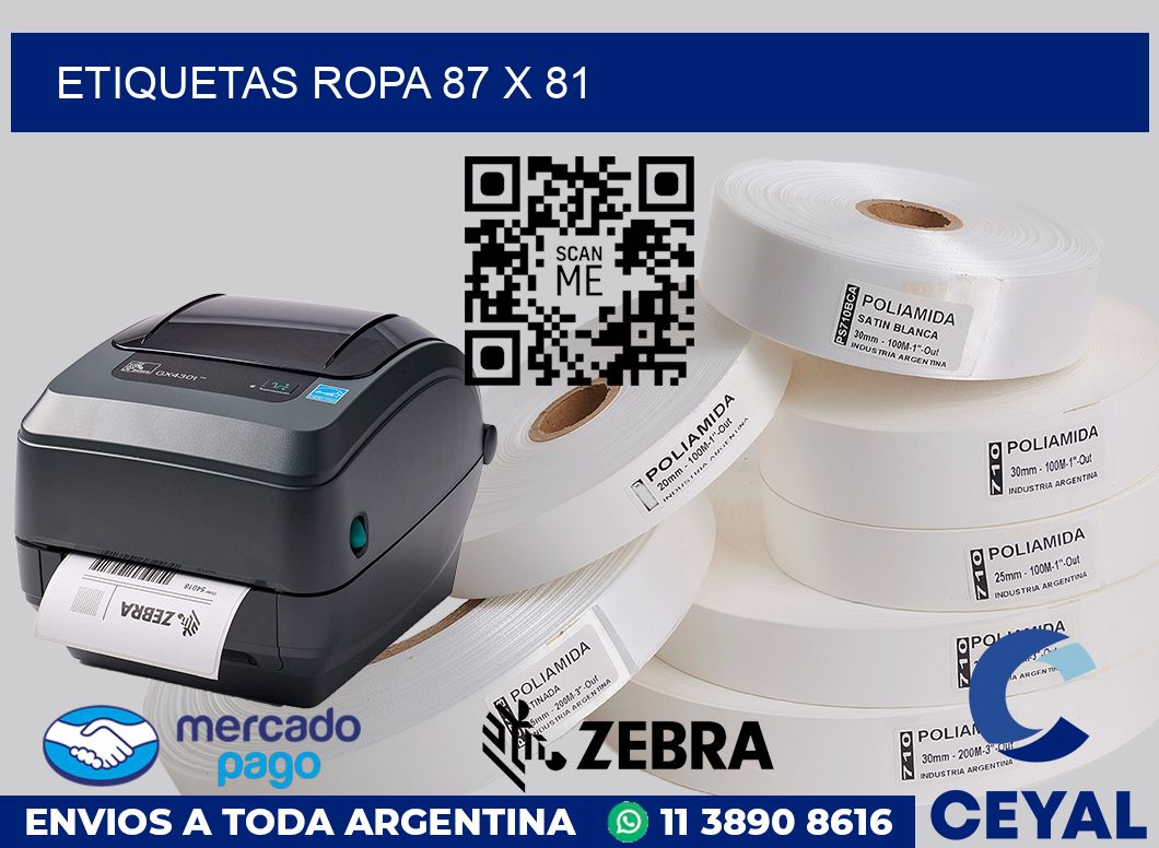 Etiquetas ropa 87 x 81